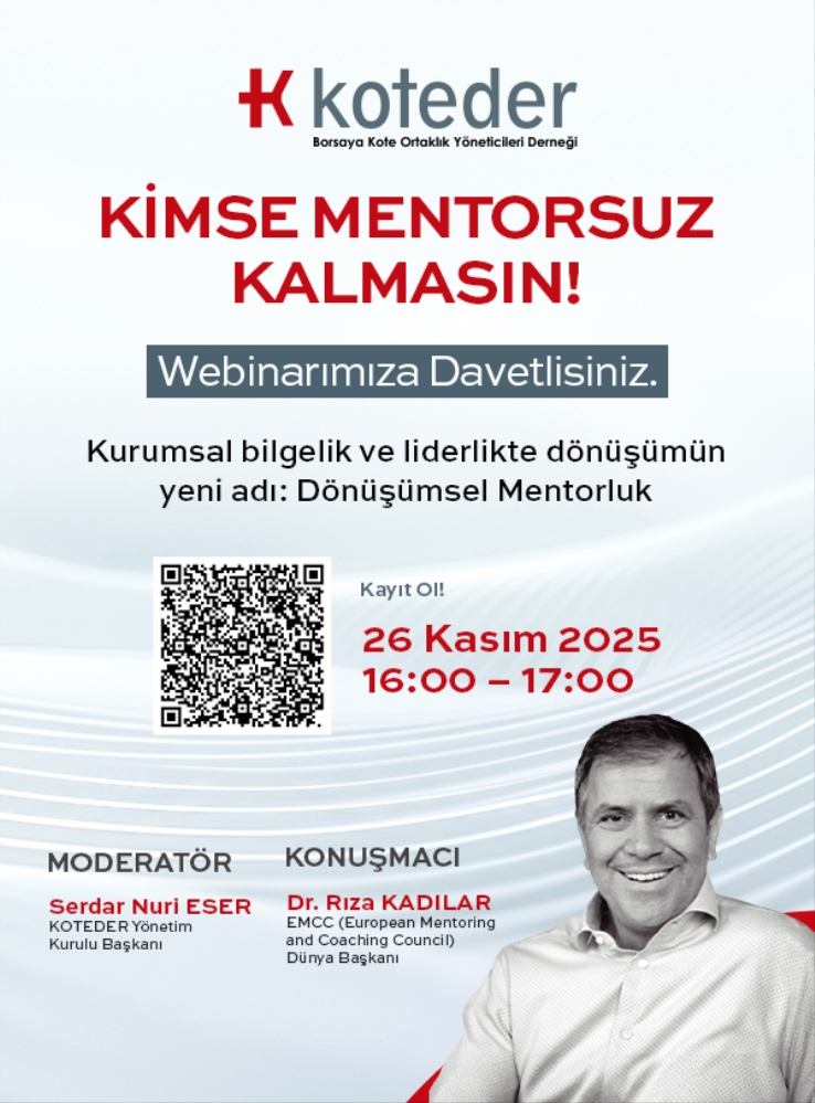 WEBİNARA DAVETLİSİNİZ! DÖNÜŞÜMSEL MENTORLUK:Dr. Rıza KADILAR-26 Kasım 2025