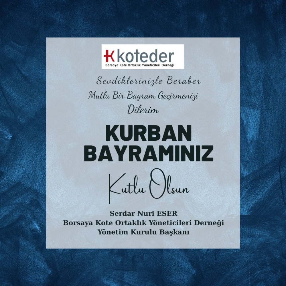 KURBAN BAYRAMINIZ KUTLU OLSUN!